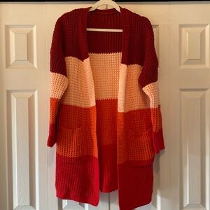 Shaker Knit Colorblock Cardigan